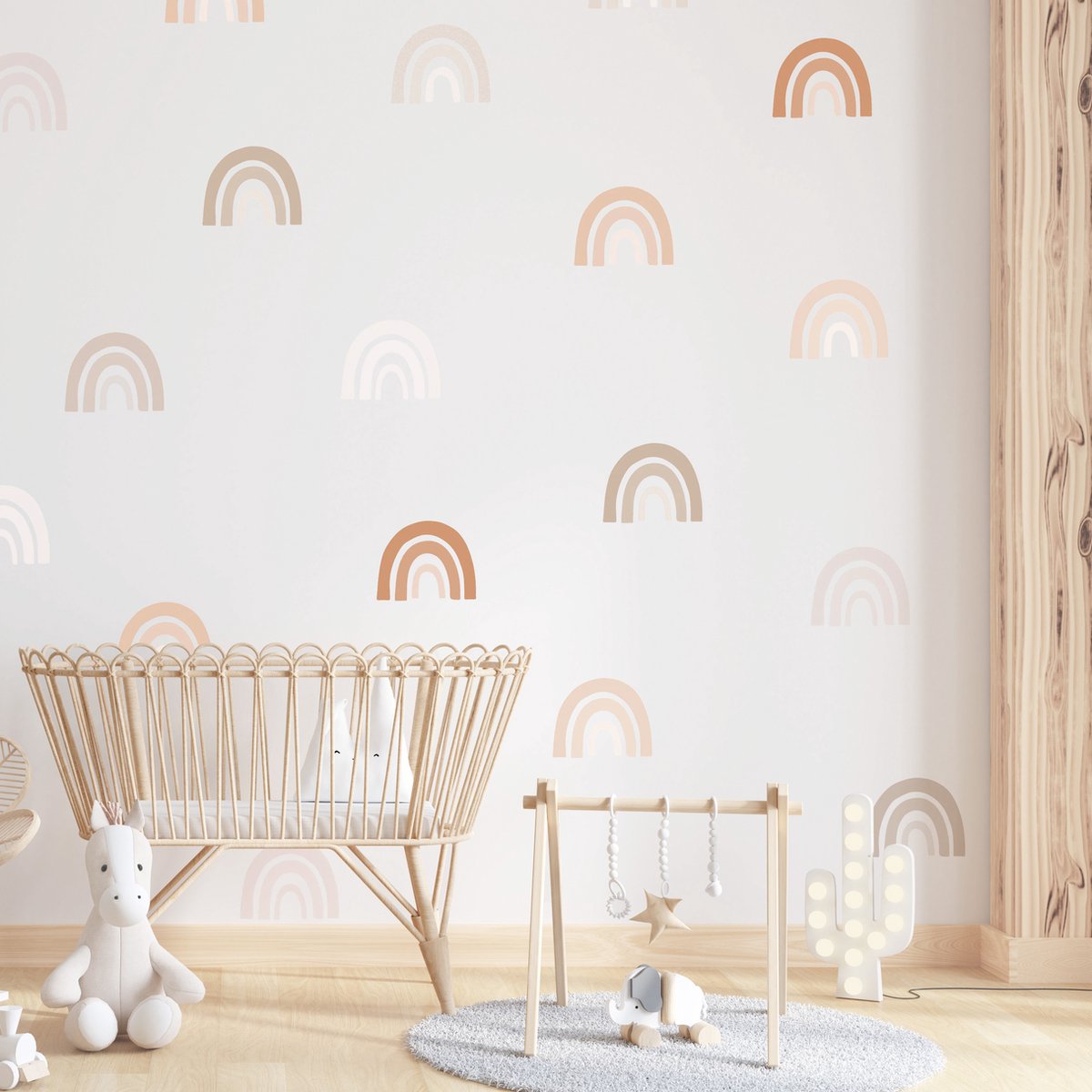 Decochic® - Muurstickers regenbogen - neutraal - beige - aardetinten- babykamer - kinderkamer - muurdecoratie