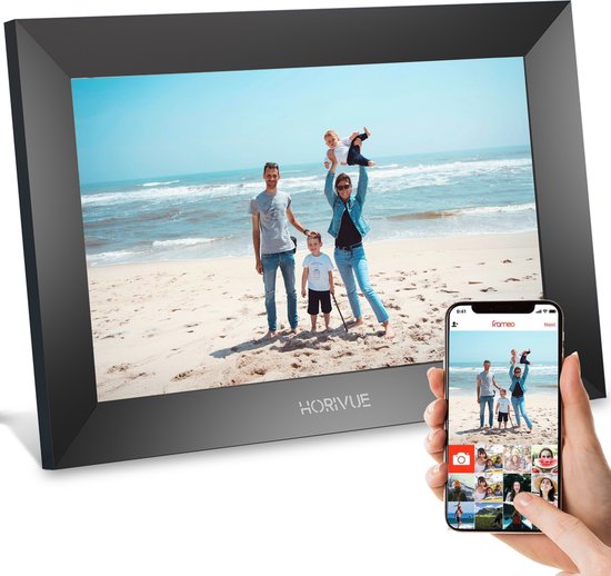 Digitale Fotolijst WiFi, 10 Inch Grote Digitale Fotolijst met Ingebouwde Opslag van 16 GB, Deel Momenten Direct Via de Frameo-app, Ondersteuning voor Portret en Landschap