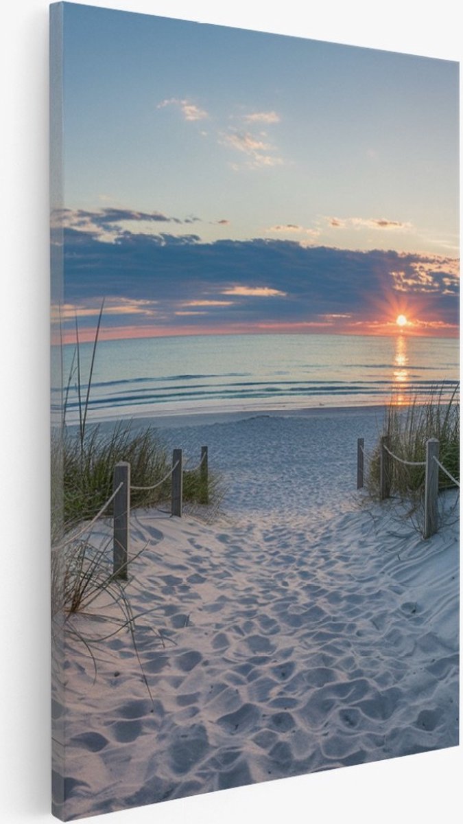 Saammp - Canvas Schilderij - Strand - Palen in de zee - 50x70 - Foto op canvas - Wanddecor