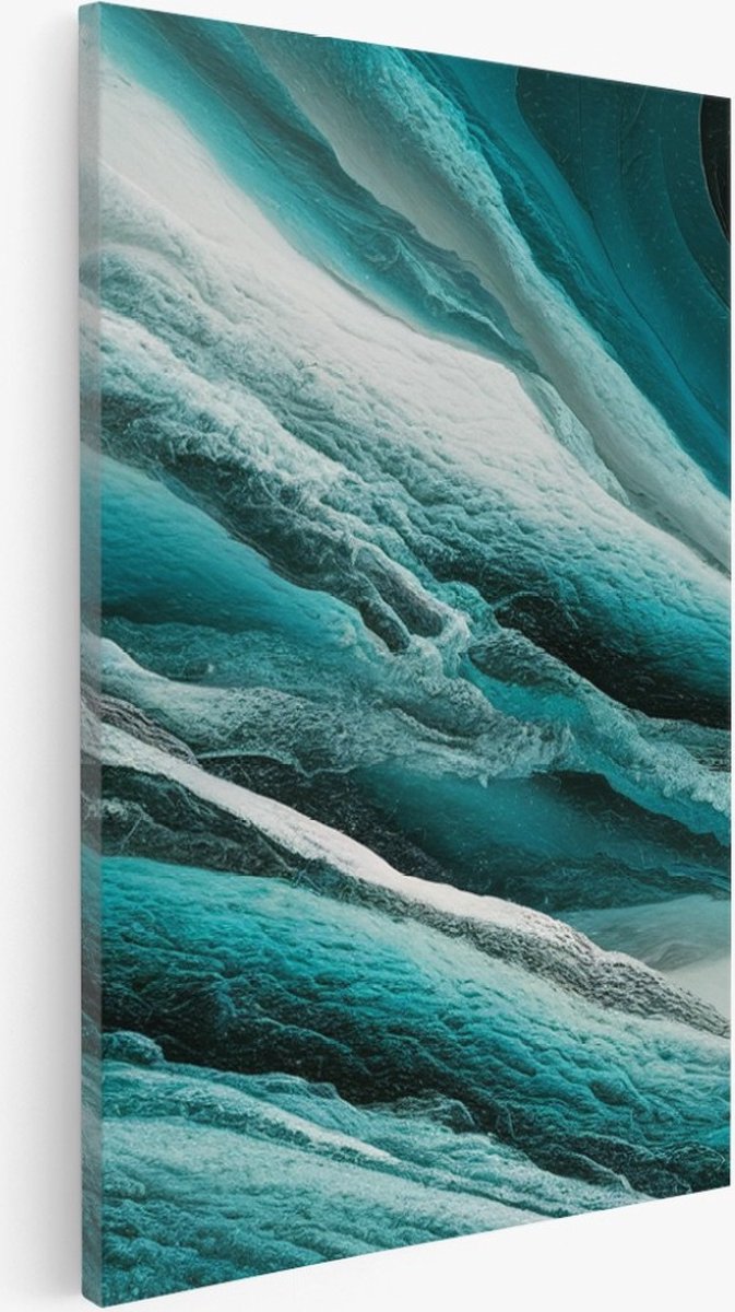 Saammp Canvas Schilderij - Turqoise - Abstract - 75x100 - Foto op canvas - Wanddecoratie - Muurdecoratie Woonkamer - Slaapkamer decoratie - Canvas Print Multicolor
