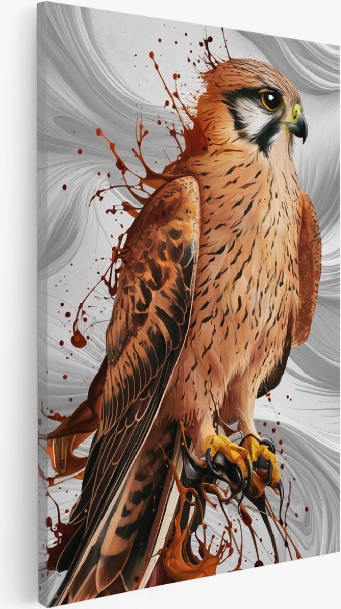 Saammp Canvas Schilderij - Vogel - Abstract - Dieren - 30x45 - Foto op canvas - Wanddecoratie - Muurdecoratie Woonkamer - Slaapkamer decoratie - Canvas Print Multicolor