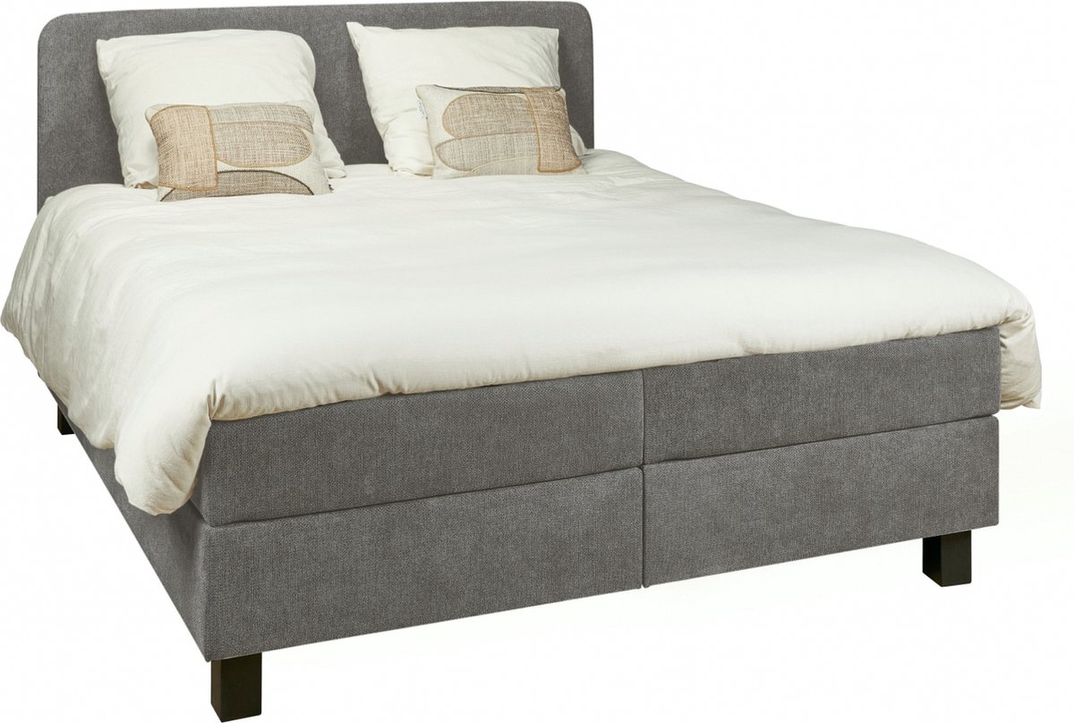 Boxspring Bilbao - Stof - Antraciet - 160 x 102 x 206 cm (BxHxD)