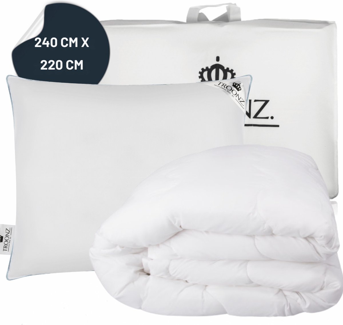 Troonz Portofino Dekbed 4 Seizoenen 240x220 inclusief Hoofdkussen Portofino - Beddenset - Hotelkwaliteit - 4 Seizoenen