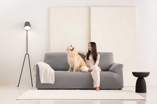 Housse de canapé Belmarti® Anza - 180 à 220 cm marron - Tissu extensible de Luxe - Motif subtil - Housses de canapé de qualité Premium Belmarti