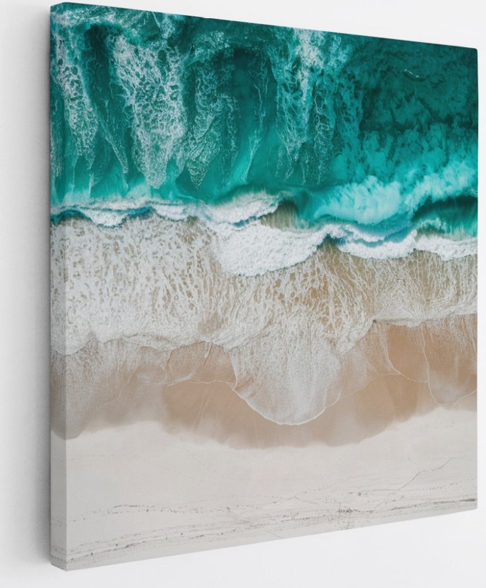 Saammp Canvas Schilderij - Strand - Abstract - 20x20 - Foto op canvas - Wanddecoratie - Muurdecoratie Woonkamer - Slaapkamer decoratie - Canvas Print Multicolor