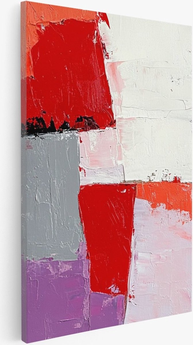 Saammp Canvas Schilderij - Modern - Blokken - Abstract - 30x40 - Foto op canvas - Wanddecoratie - Muurdecoratie Woonkamer - Slaapkamer decoratie - Canvas Print Multicolor