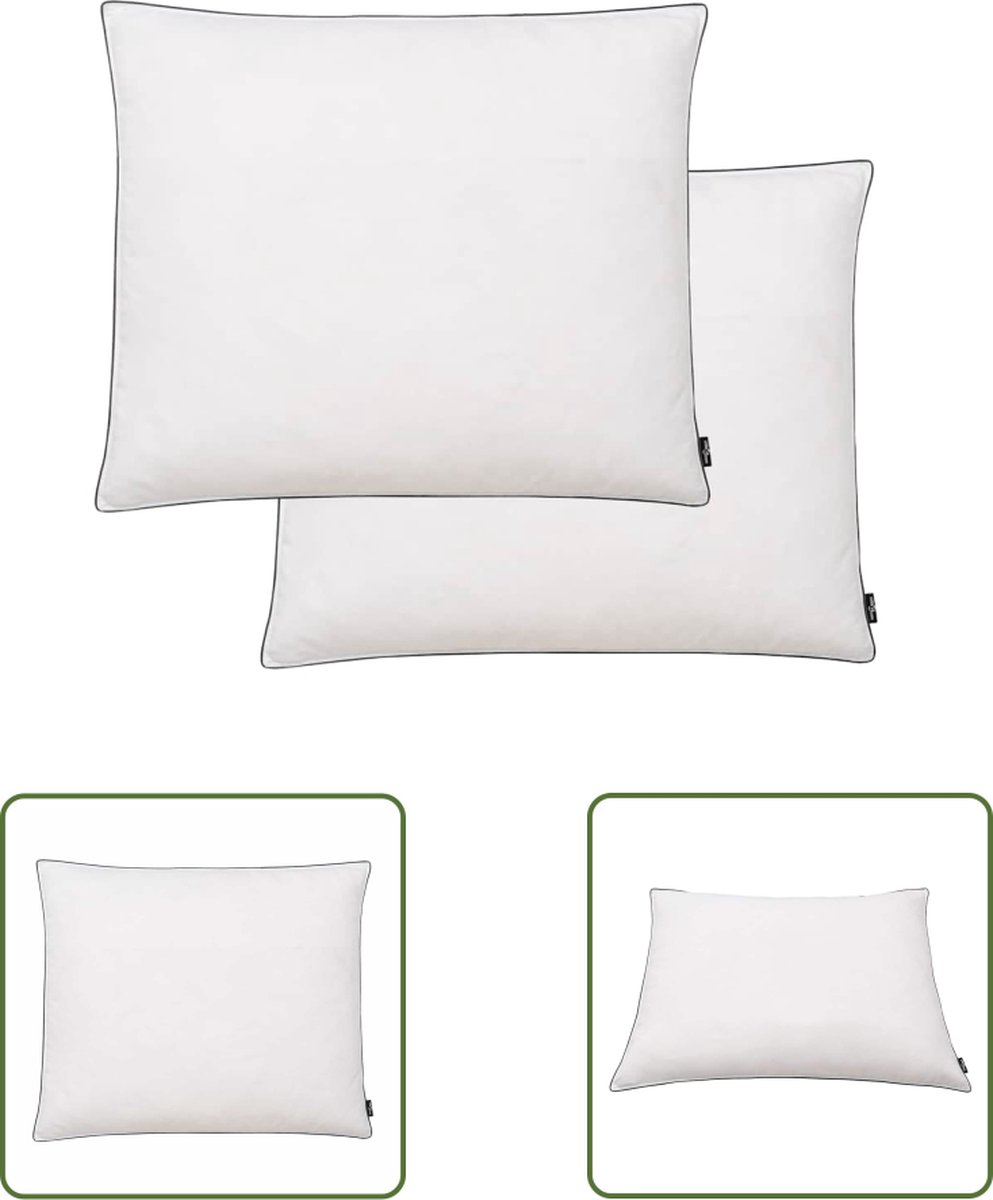 vidaXL Kussens - Donzen Kussens - Kussens 2 st licht 70x60 cm dons-/verenvulling wit - Hoofdkussen - Dekbedovertrek - Slaapkamer Accessoires
