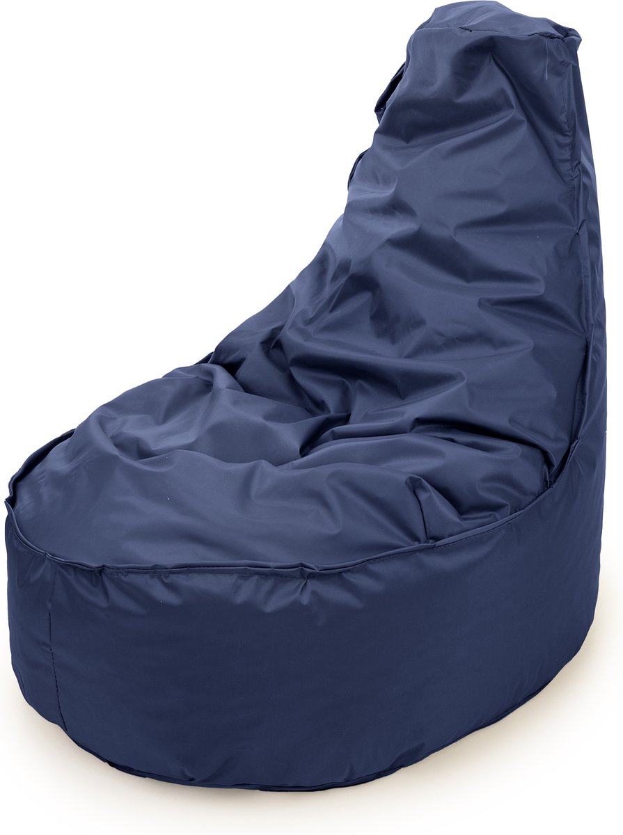Drop & Sit zitzak/stoel - robuust nylon - donker blauw - Noa JR voor kinderen - voor binnen en buiten - 55 x 75 - 100 Liter donkerblauw