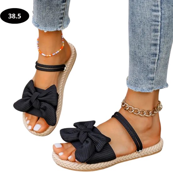 Slippers Mule, sandaal, open schoen, met stretchbanden Slippers Mule, sandaal, open schoen, met stretchbanden