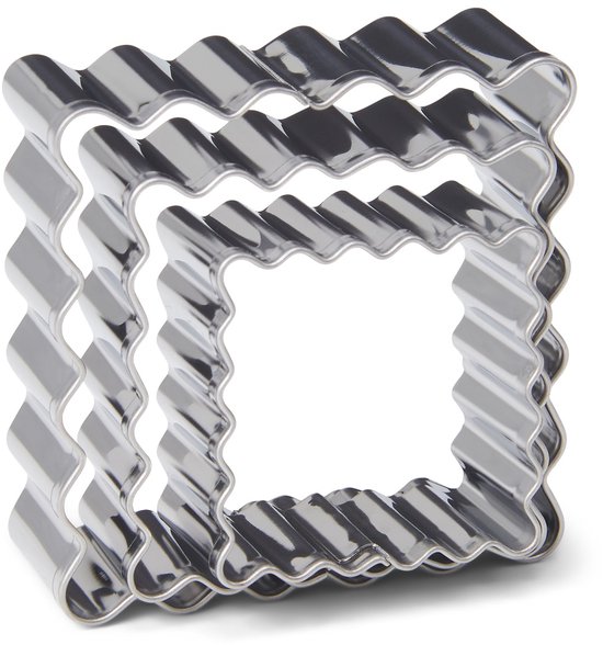 Sepp Krifka 052.727 Seep Krifka Set van Vierkante Vorm Cookie Cutter 5 Stuks, Multi