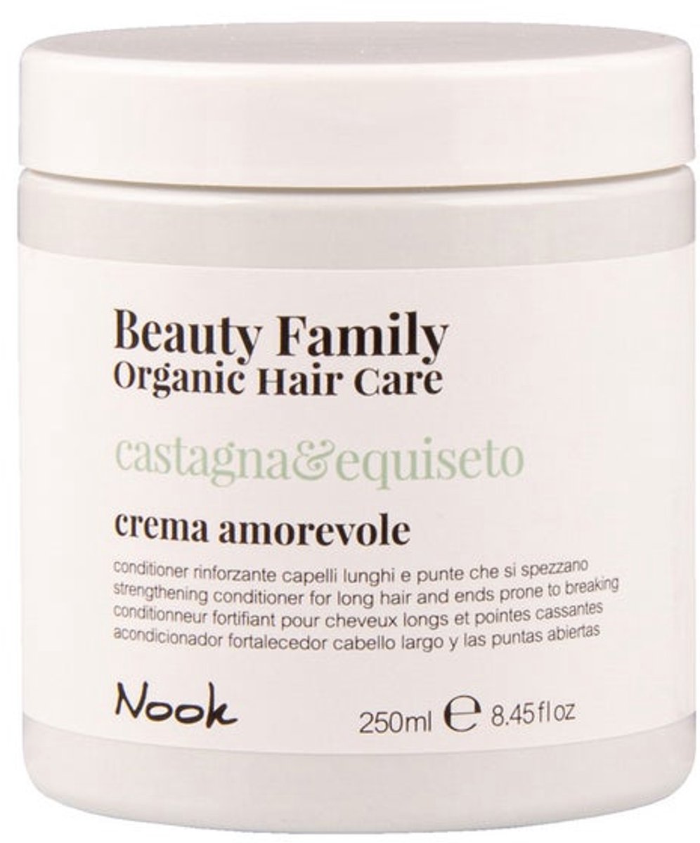 Nook Beauty Family Organic Hair Care Castagna&Equiseto Crema Amorevole 250ml - Strengthening conditioner for long hair and ends prone to breaking