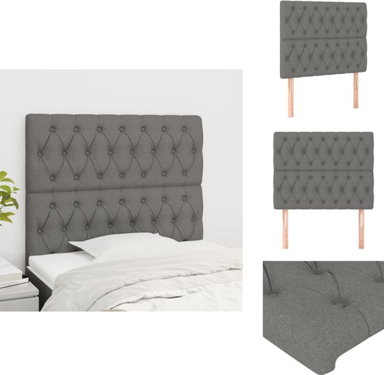 vidaXL Hoofdborden 2 st 80x7x78/88 cm fluweel lichtgrijs, hoofdeinde, houten hoofdeinde, bedonderdeel, houten hoofdbord, slaapkamermeubel