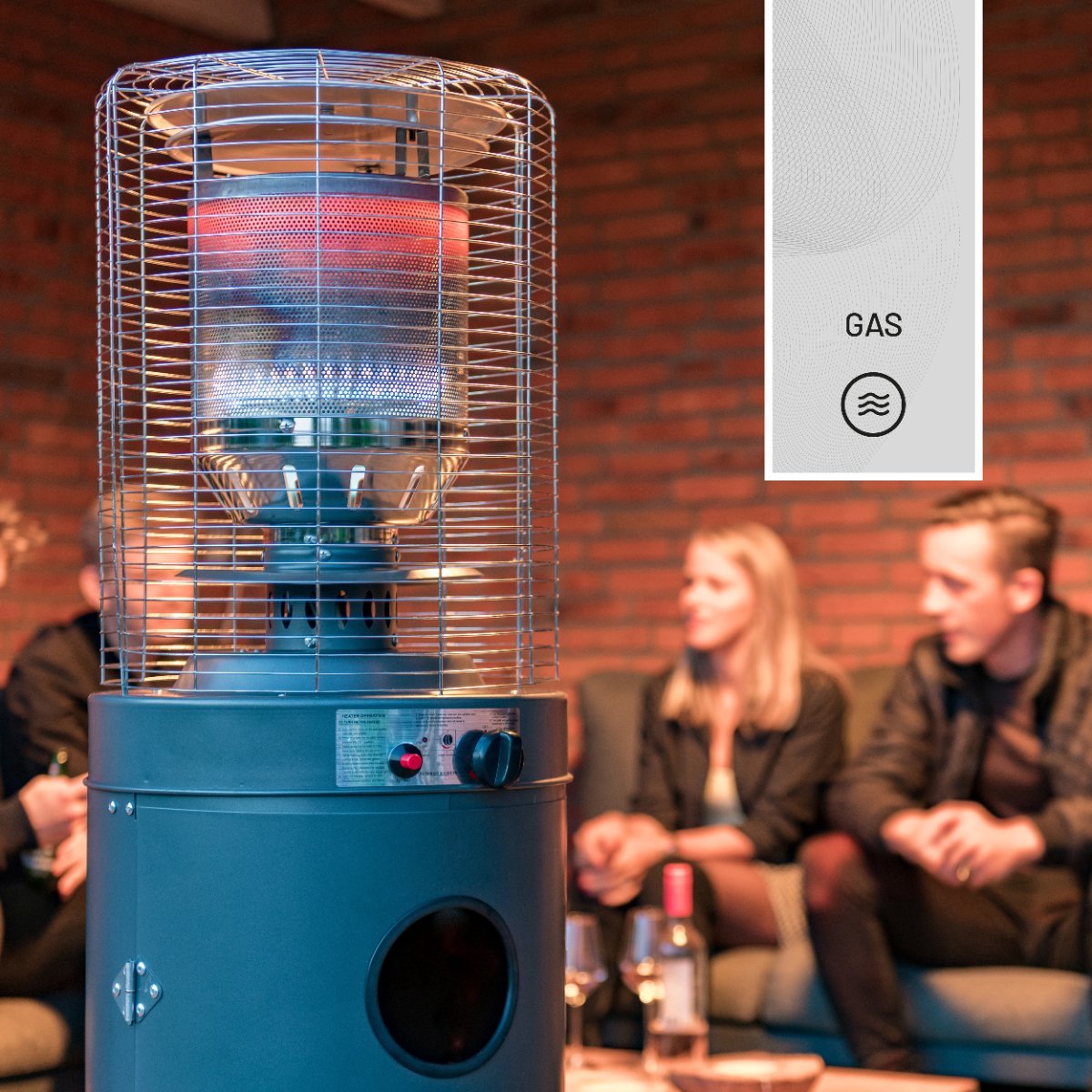 Sunred - COMBIDEAL - Heater & Hoes - Propus - Gas lijn - Grijs - Staand model - Terrasverwarmer - Gas - 10000 W - Verschillende standen - Piezo ontsteking - Gas heater - Compleet: incl. gasdrukregelaar & slang – foto 4