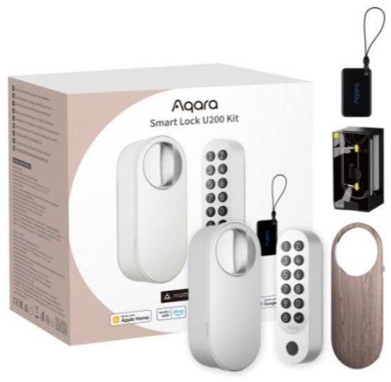 Aqara Smart Lock U200 Kit - Wit - Slim Deurslot - Vingerafdruk & Pincode - Apple Home Key - Bluetooth & Matter