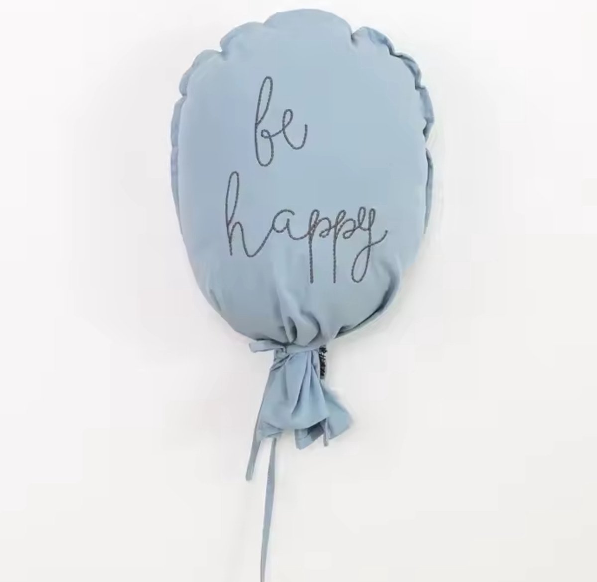 Wanddecoratie katoenen ballon Be Happy blauw - wanddecoratie - kraamcadeau - ballon - muurdecoratie - geboorte - babykamer - kinderkamer