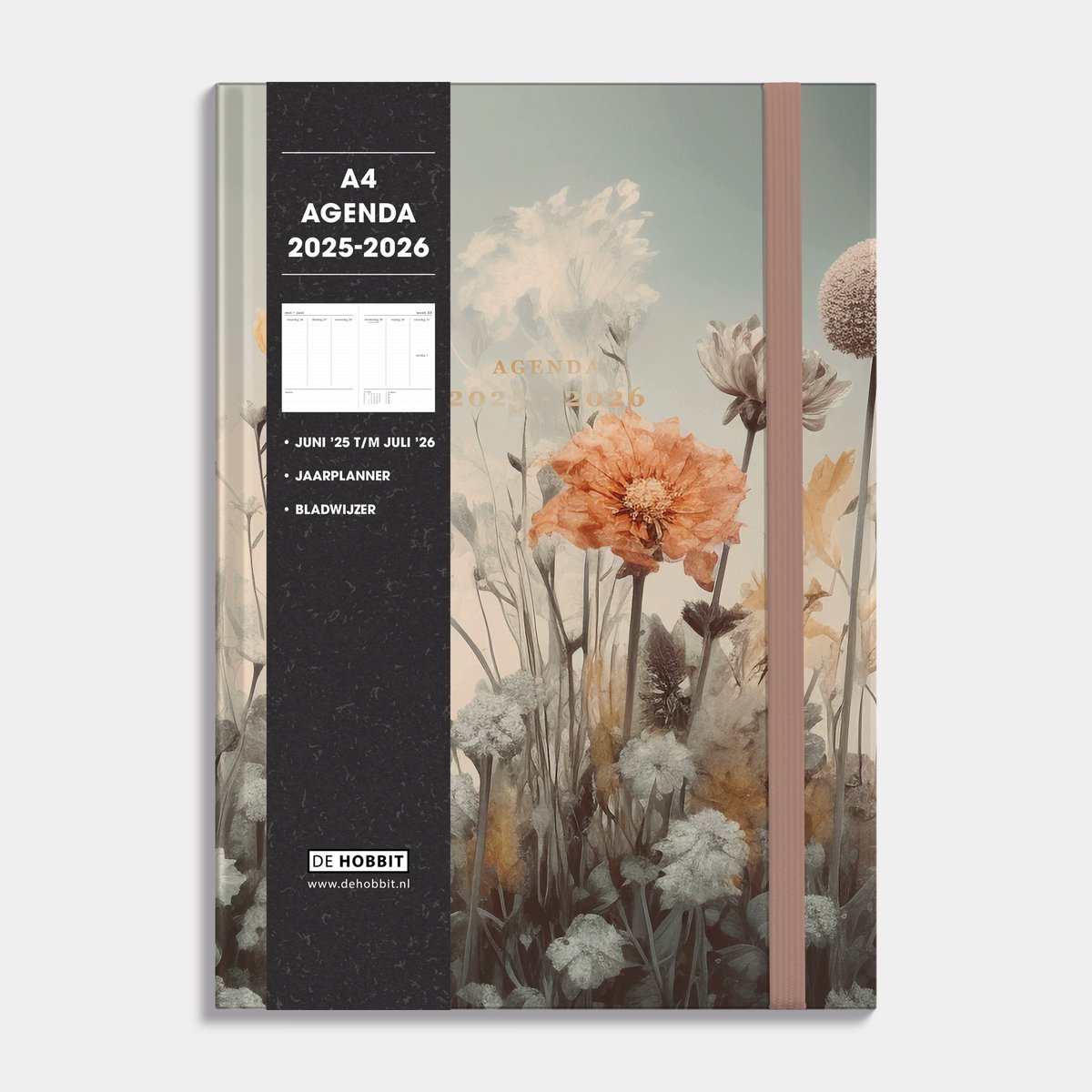 Hobbit - A4 Agenda 2025-2026 - 1 week op 2 pagina's - Harde Kaft - Agenda A4...