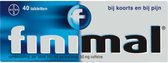 Finimal Tabletten | 40 stuks | Pijnstiller en Koortsverlager met Paracetamol en Cafeïne | Verlicht Hoofdpijn, Griep, Verkoudheid, Kiespijn, Spierpijn en Menstruatiepijn