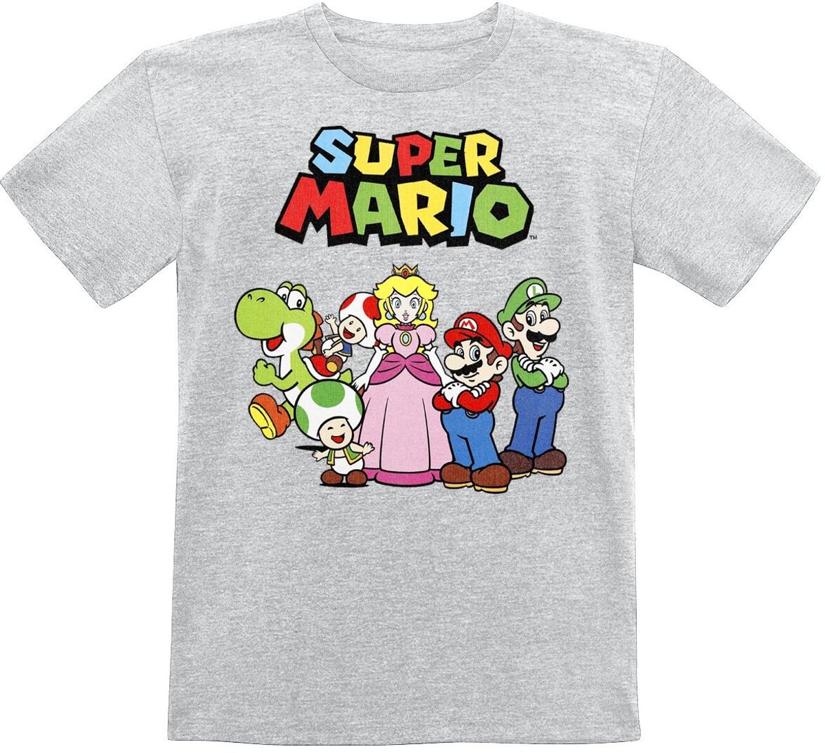 Super Mario Kids - Charaktere Jongens & meisjes T-shirt - gemêleerd grijs - 104