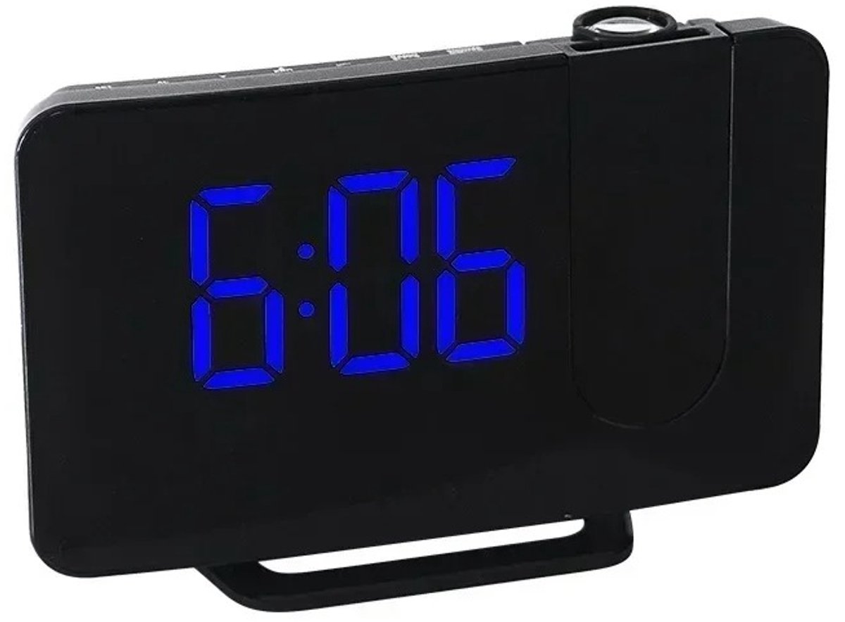 WiseGoods Digitale Wekkerradio Met Projectie – Projectieklok Voor Plafond – Dubbel Alarm En FM Radio – Snooze Functie - Zwart