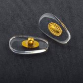Plaquettes de nez en PVC pour Lunettes – Montage à vis | Réparation de lunettes optiques | 7,5 mm x 14 mm | Doux et confortable - Doré - Lot de 2