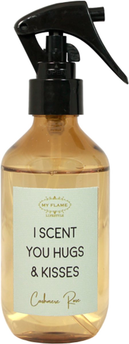 MY FLAME - Roomspray - I SCENT YOU HUGS & KISSES - Geur: Cashmere Rose - 180 ml