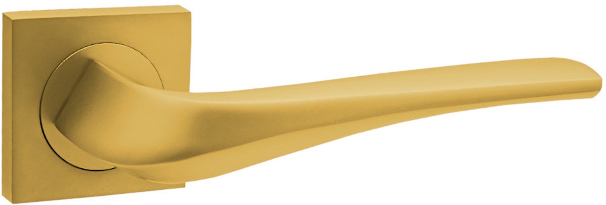 Domino® Deurklink ADEL-QR K-GOLD - Goud Mat - Deurkruk, Deurbeslag, Deurklinken voor Binnen - Deurbeslag van aluminium - Deurklink voor kamerdeur, kantoordeur, kelderdeur en binnendeur