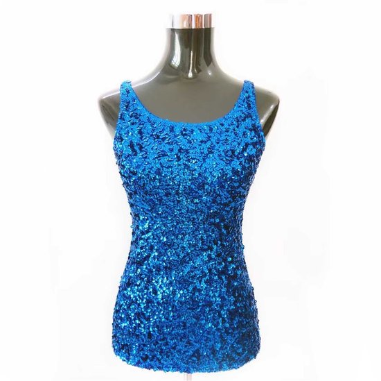 Chemise à Glitter Blauw pour femmes - Paillettes - Shine - Chemise - Fête - Paillettes - Haut