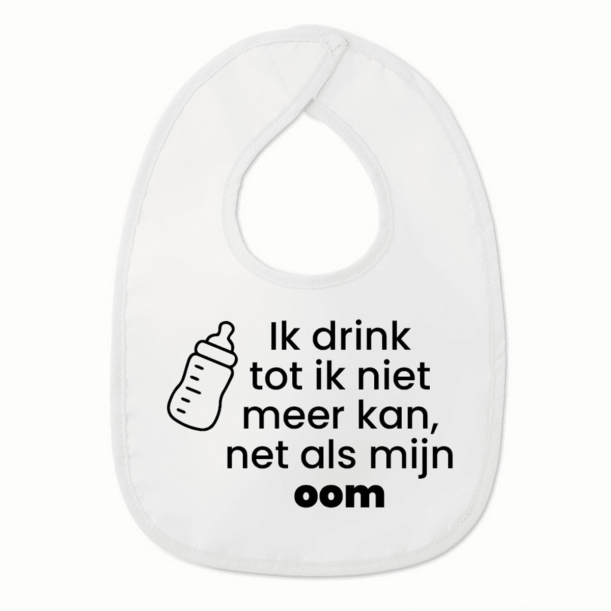 Goedkoopste Slabbetje met tekst - Ik drink tot ik niet meer kan, net als mijn oom - Wit/zwart | 100 katoen - Incl. hoogwaardige Klittenband sluiting - Kraamcadeau - Babyshower - Slabber | Incl. 2 jaar garantie