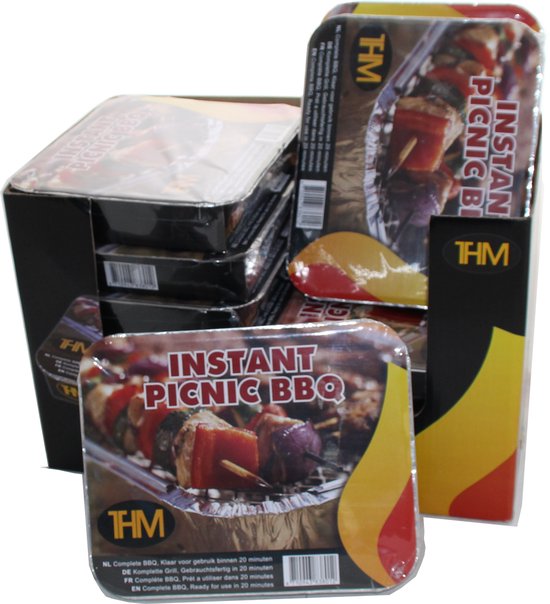 THM Instant BBQ - Wegwerp barbecue -12 stuks - Grill oppervlak 27 x 22 cm
