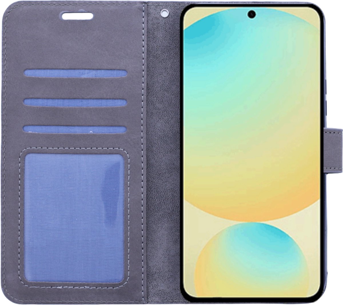 Portemonnee Book Case Hoesje Geschikt voor: Samsung Galaxy S24 FE - Grijs