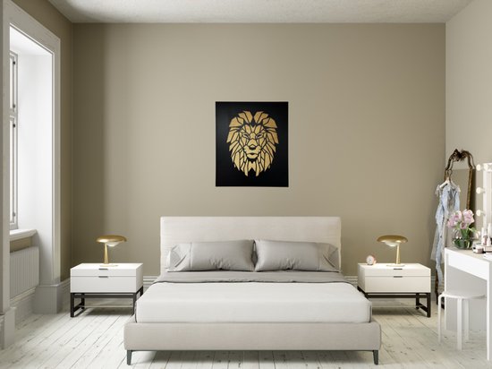 Décoration murale Lion - Géométrique - 70x60cm - Décoration murale - Animal - Décoration murale en bois - Animaux - Décoration murale - Tableau mural
