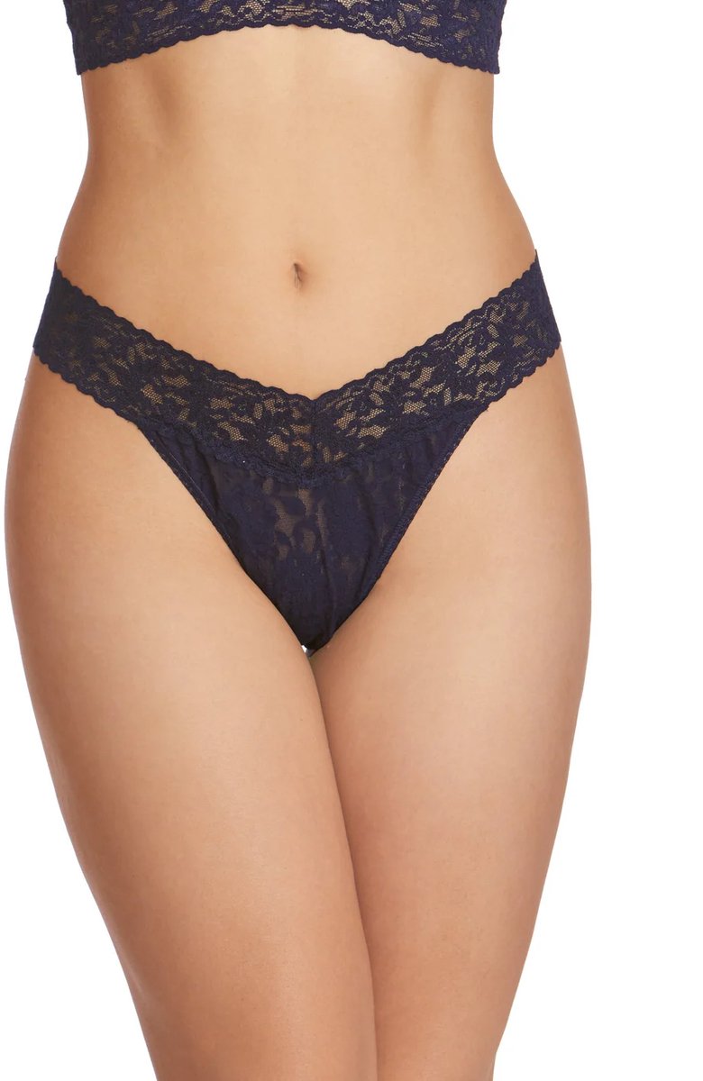 Hanky Panky Original Rise Thong - 4811P - Navy - One size - XS tot XL