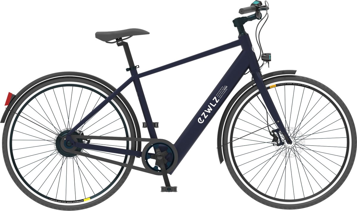 EZWLZ Elektrische Fiets Forenz H - Actieradius 80 km - Yamaha Achterwielmotor - Hybride E-Bike - Panasonic batterij - LCD Display - Blauwgrijs/Matt thumbnail 2