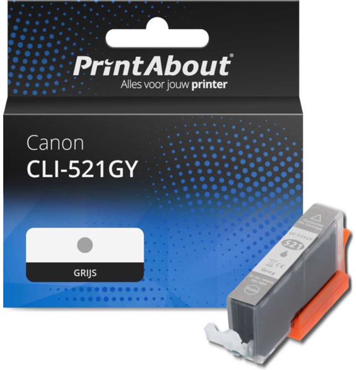 PrintAbout huismerk Inktcartridge CLI-521GY Grijs geschikt voor Canon