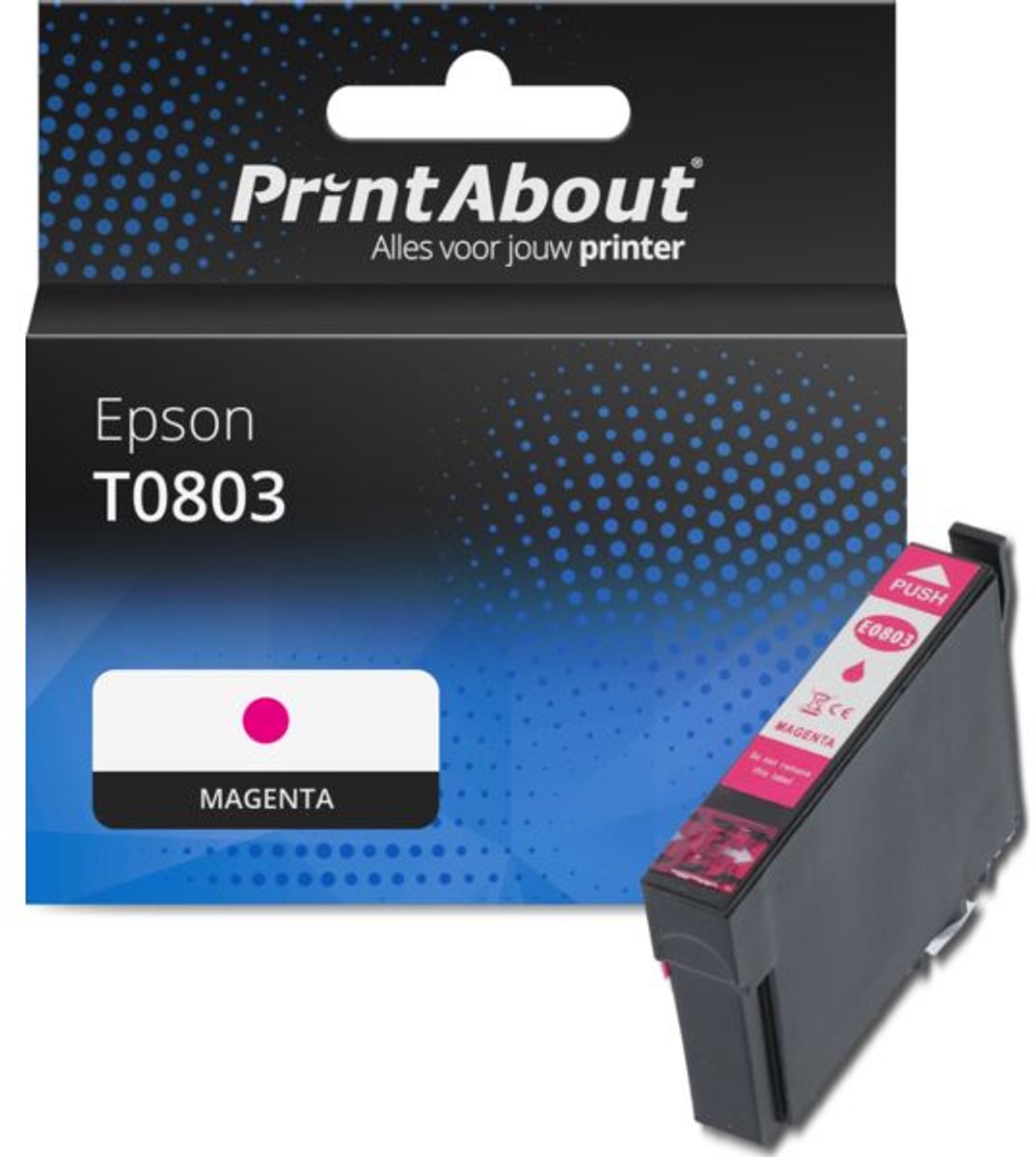 PrintAbout Huismerk Epson T0803 Inktcartridge Magenta