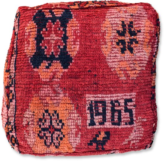 Poufs&Pillows Coussin de sol marocain - kussen bohème - pouf kilim unique tissé à la main à partir de matériaux naturels - Livré rempli
