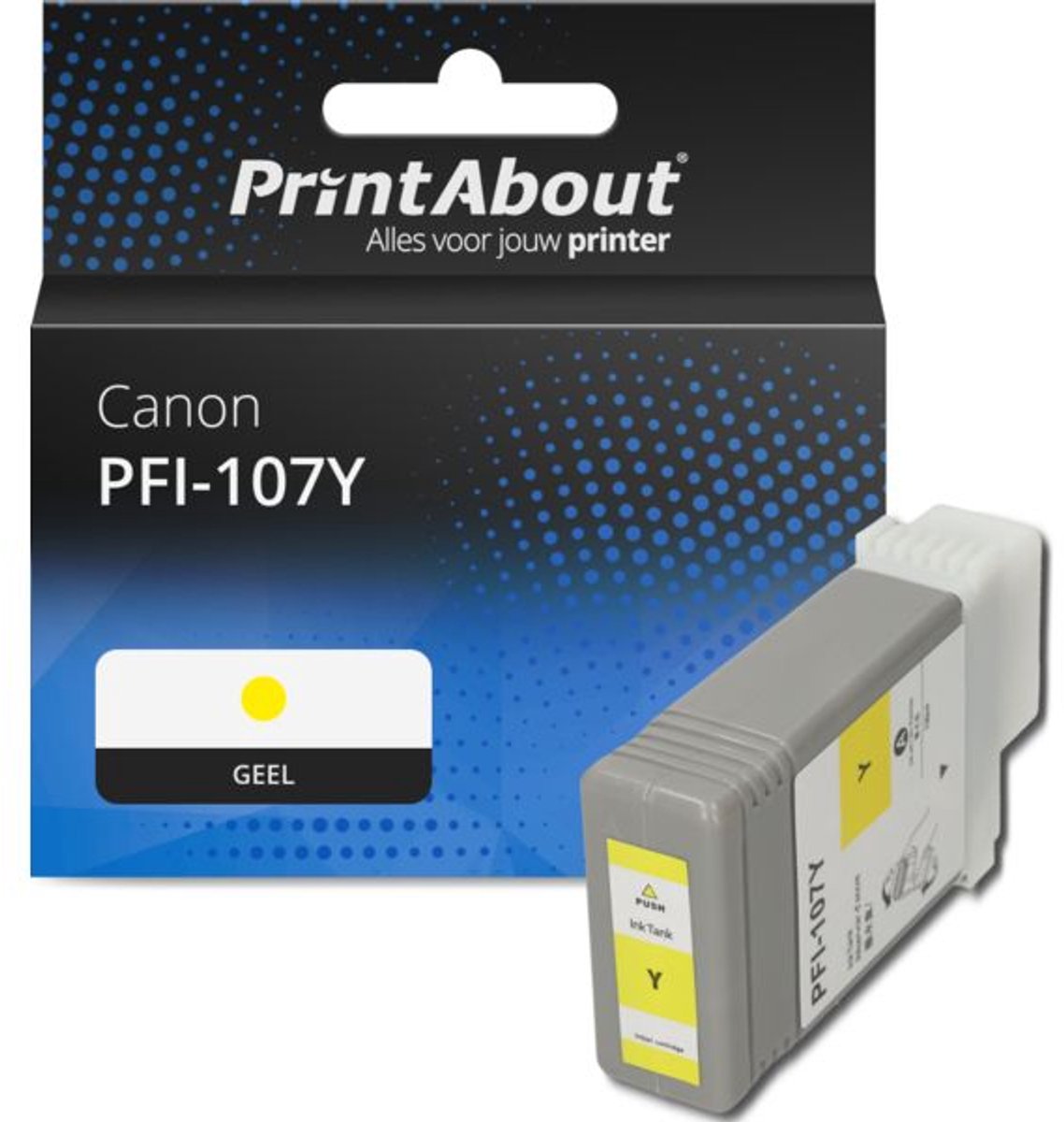 PrintAbout huismerk Inktcartridge PFI-107Y Geel geschikt voor Canon