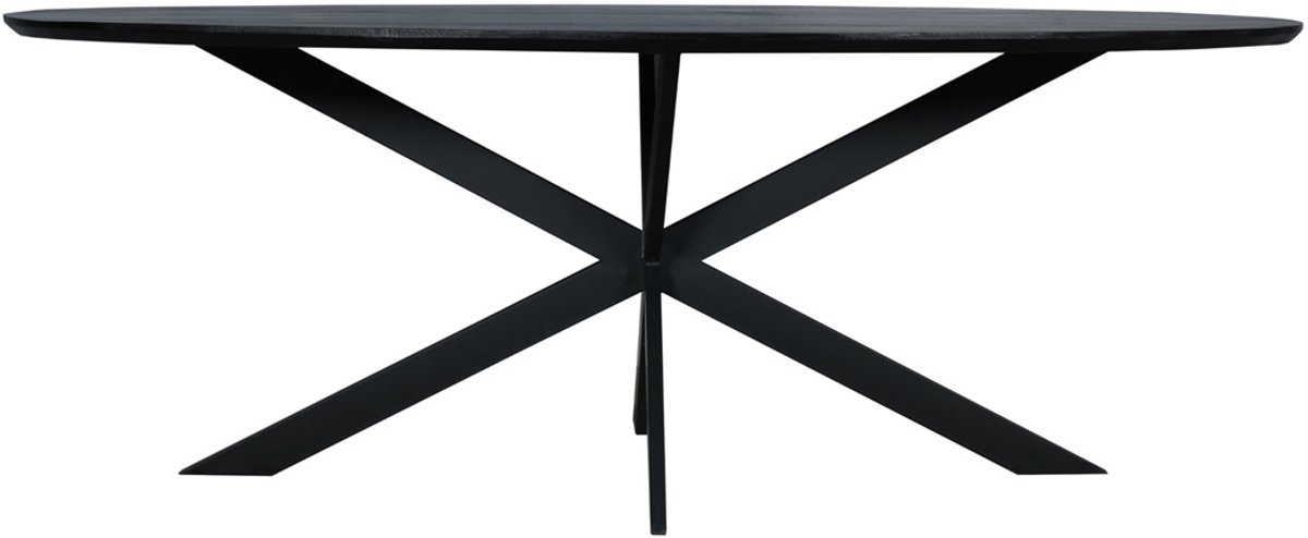 StarFurn Eettafel Ferris - Ovaal Zwart Eikenhout - 210x100x76cm