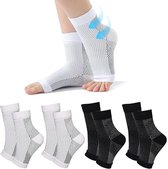 Bas de contention, 4 paires (S/M 34-39) Chaussettes orthopédiques, Chaussettes, Bas de contention orthopédiques - Sport et fitness - Bas de contention orthopédiques - Pour fasciite plantaire - Pour hommes et femmes (2 noires, 2 blanches)