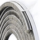 Tochtstrip, Zelfklevende viltborstel, weerstrip, Borstelafdichting, afdichtingstape voor schuifdeur, kledingkast, weerstrips, afdichtingsstrip - stof, geluiddempend en geluidsisolerend (grijs, 9 mm x 10 m/33 ft)