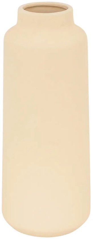Vase à fleurs Atmosphera Emporor - beige mat - céramique - D12 x H30 cm - tiges et bouquets
