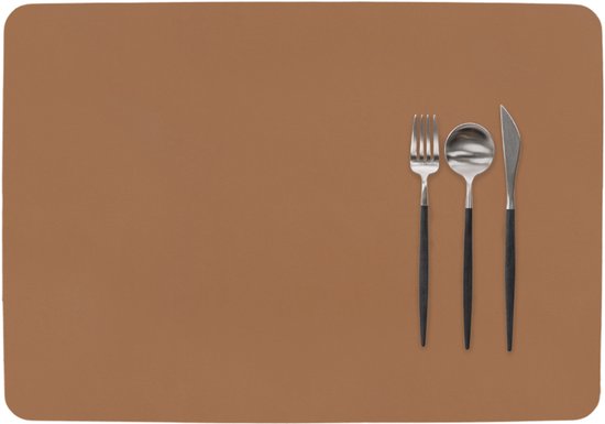 ZICZAC - Set de table TOGO - Lot de 6 - Double face - Simili cuir - 33x45 cm, indiantan