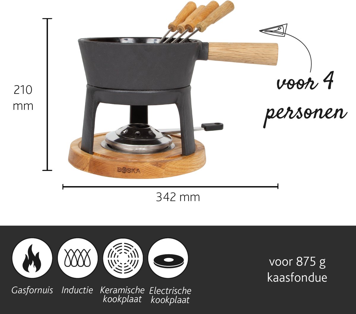 Boska Fondueset Pro - Fonduepan - Kaasfondue - voor Iedere Kookplaat - 1,2 L – foto 3