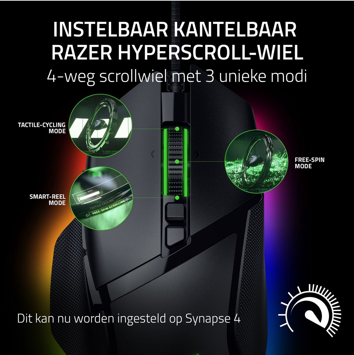 Razer Basilisk V3 35K - Optische Gaming Muis - RGB - 35000 DPI - Zwart thumbnail 3
