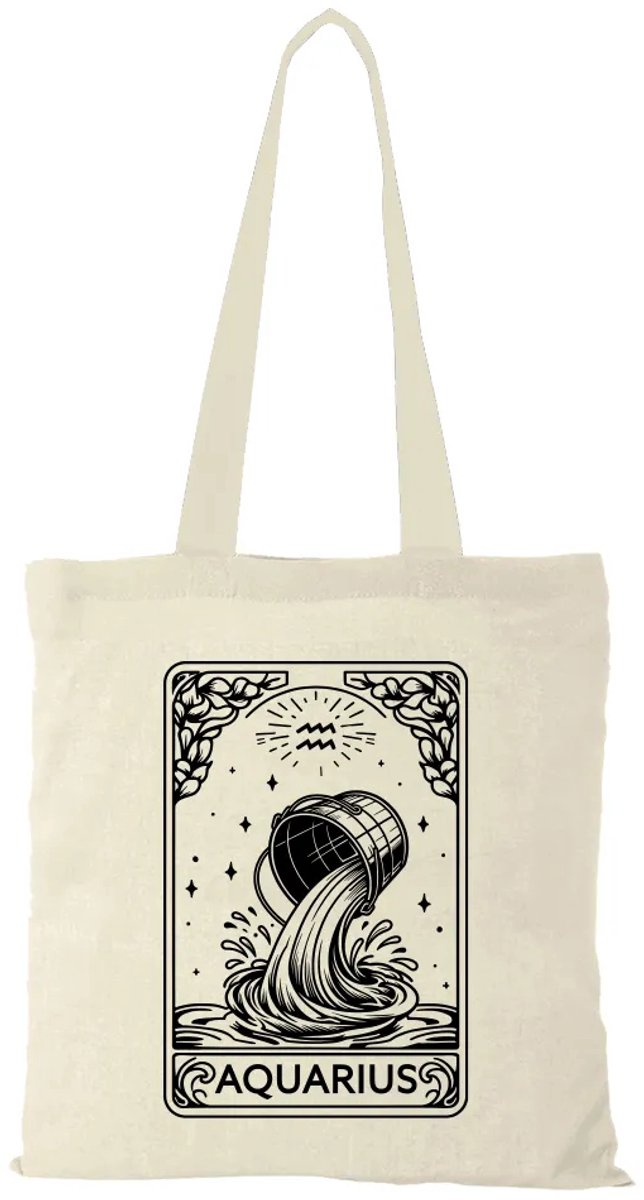 Canvas tas - Sterrenbeeld Waterman (Aquarius) - katoenen tas - schoudertas dames - tassen dames - schoudertassen