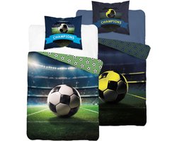Glow in the dark dekbedovertrek Voetbal Champions - katoen - 140x200 + 70x80 cm