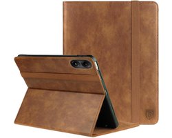 Rosso Element Hoes Geschikt voor Xiaomi Redmi Pad Pro / Poco Pad | Book Case | Volledige bescherming | Elastische band | Sleep/Wake functie | Met Penhouder | Verstelbare standaard | Bruin
