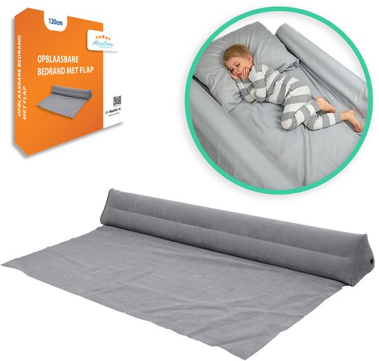 Bord de lit gonflable avec rabat - 120 cm - Barrière de lit - Protection antichute pour tout-petits et Enfants - Barrière de lit et protection de lit - Barrière de lit - Enfants - Tout-petit - Bébé - Safety - Protection de sécurité de lit