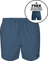 Muchachomalo Heren Zwembroek - 1 Pack + Boxershort - Maat L - Blauw - Mannen Zwembroek