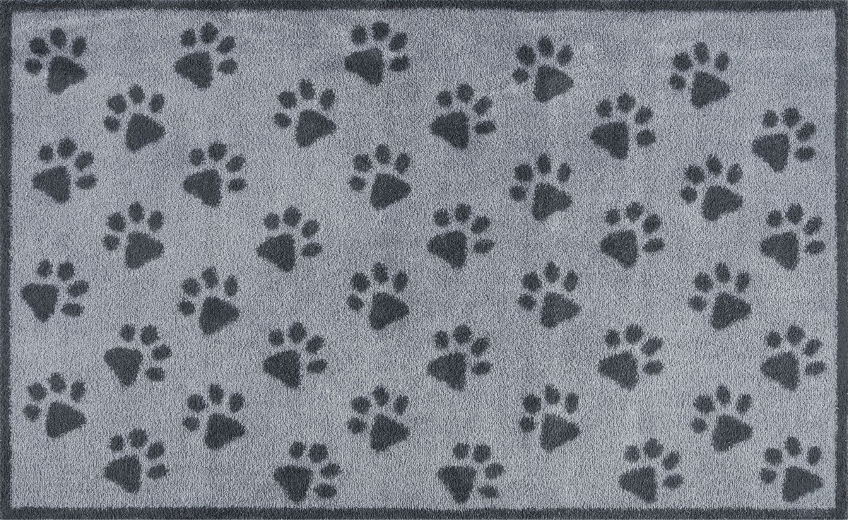 Kleen-Tex Turtle Wasbare Deurmat - Paws Grey - 75 x 120 cm